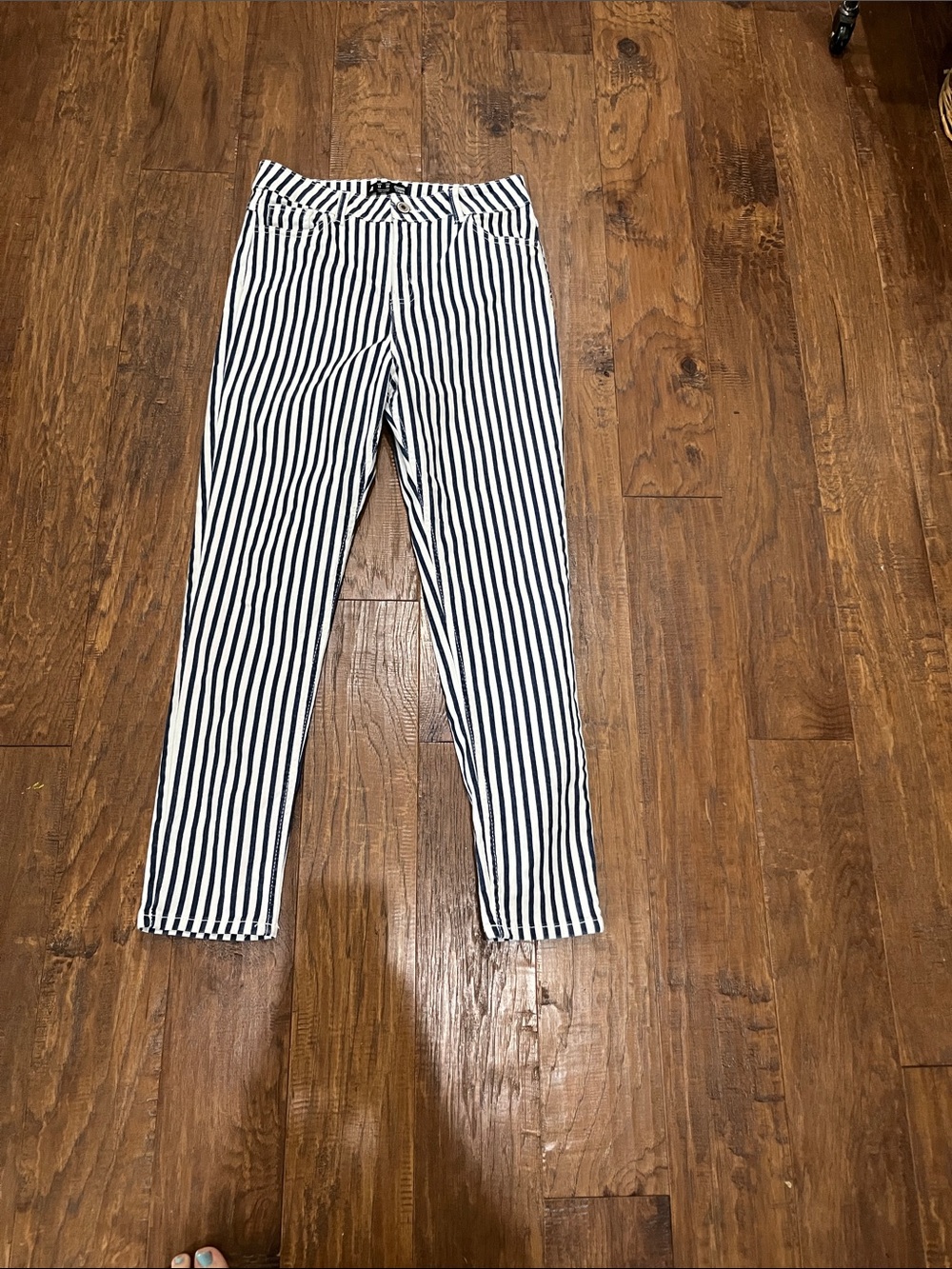 Striped Blue & White Skinny Jeans for Women (Mexico 11/USA 10)